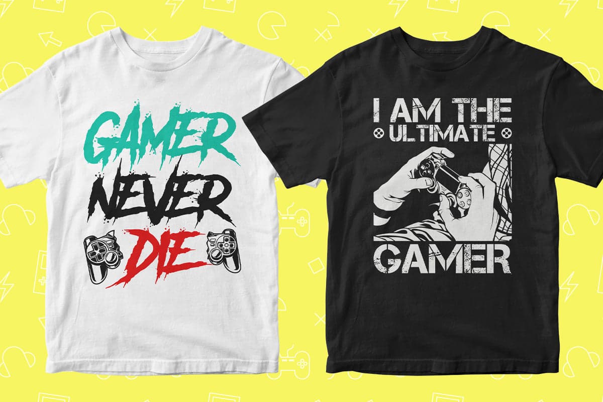 Video Games 50 Editable T-shirt Designs Bundle Part 2