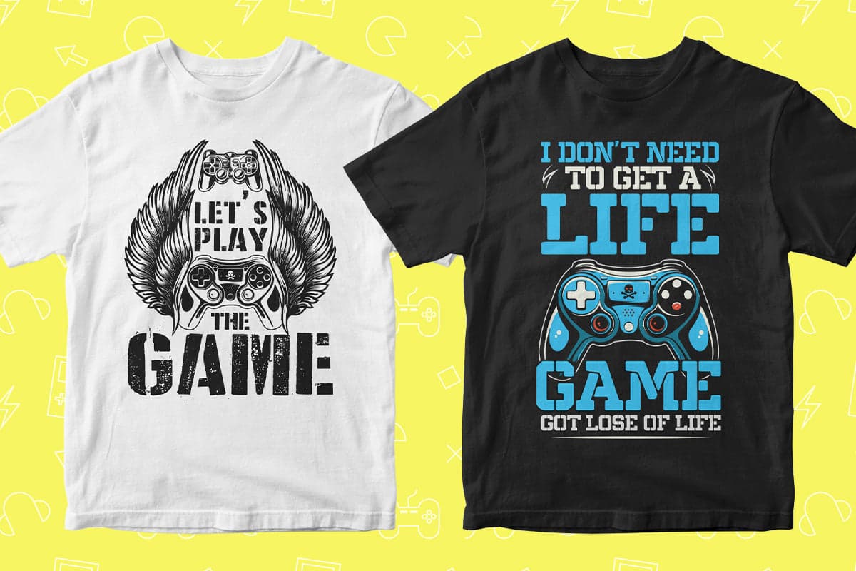 Video Games 50 Editable T-shirt Designs Bundle Part 2