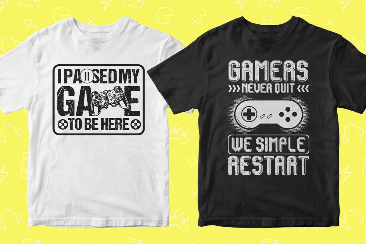 Video Games 50 Editable T-shirt Designs Bundle Part 2