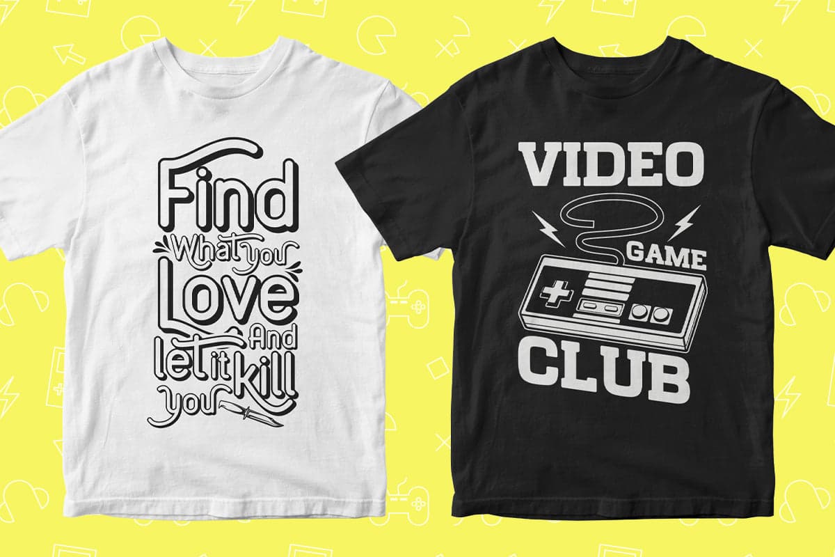 Video Games 50 Editable T-shirt Designs Bundle Part 2