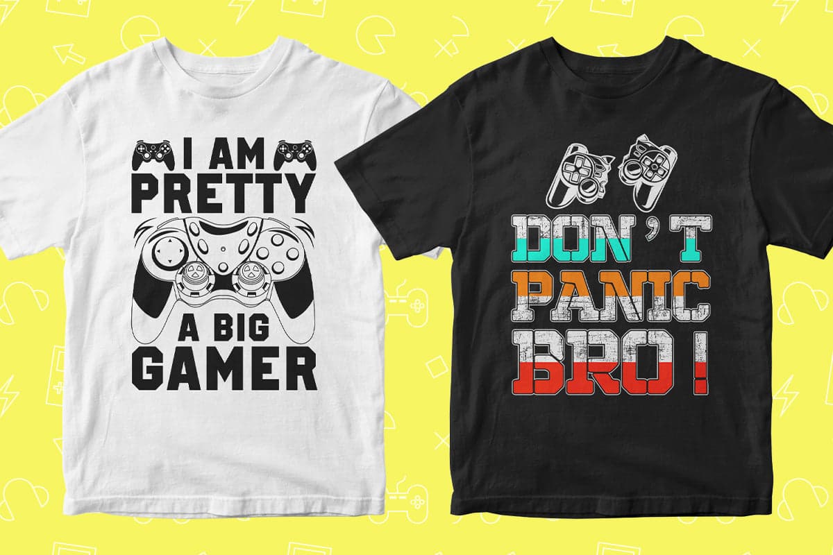 Video Games 50 Editable T-shirt Designs Bundle Part 2