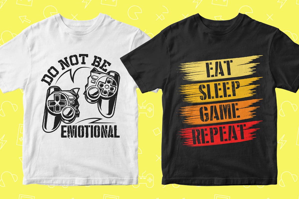 Video Games 50 Editable T-shirt Designs Bundle Part 2