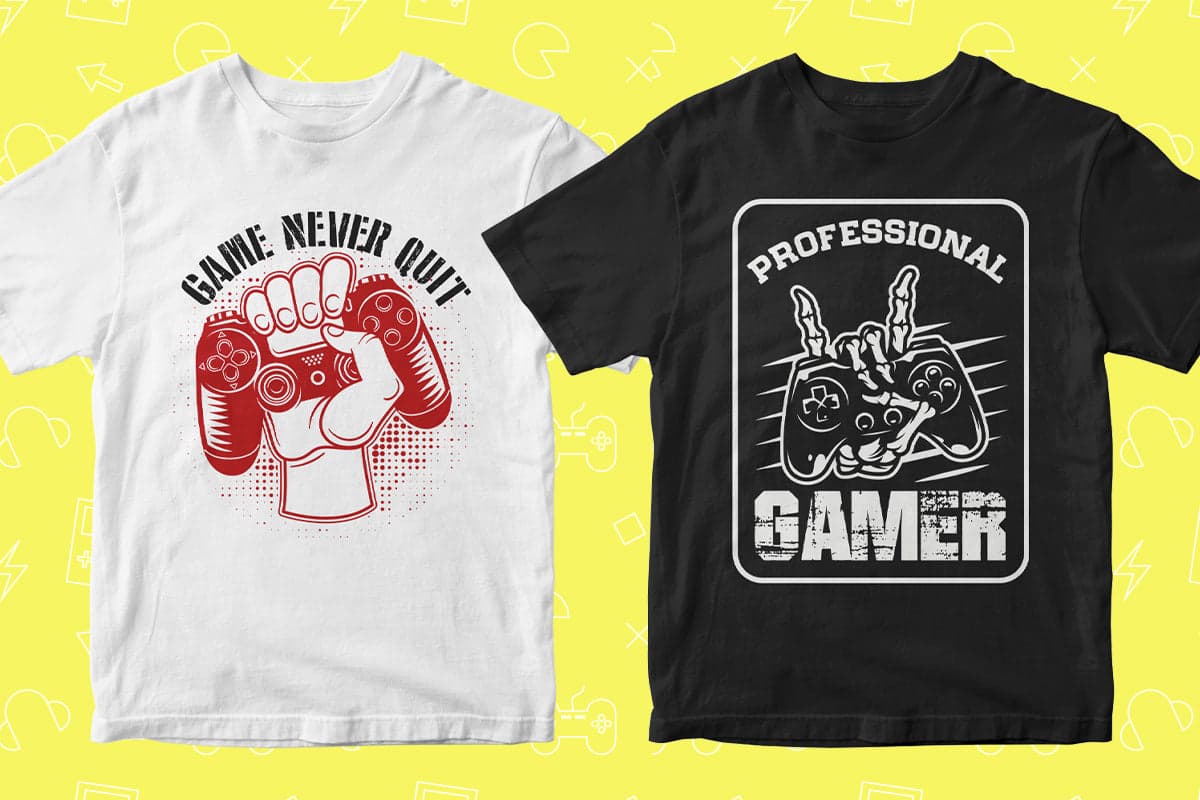 Video Games 50 Editable T-shirt Designs Bundle Part 2