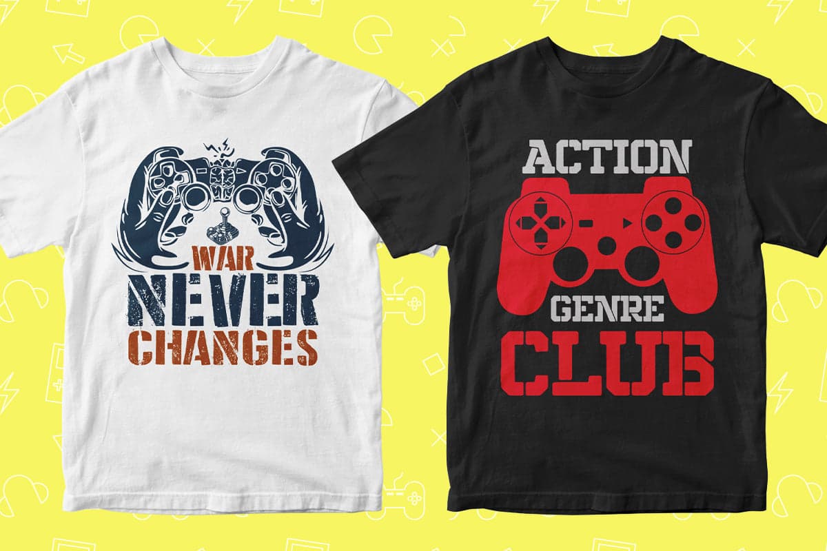 Video Games 50 Editable T-shirt Designs Bundle Part 2