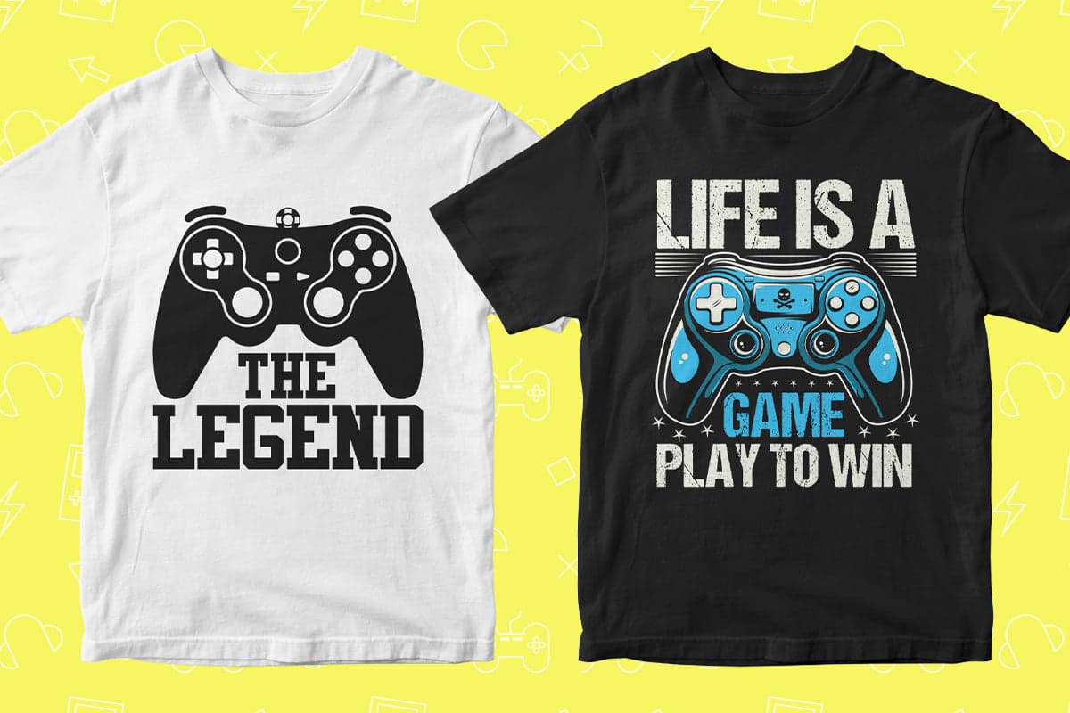 Video Games 50 Editable T-shirt Designs Bundle Part 2
