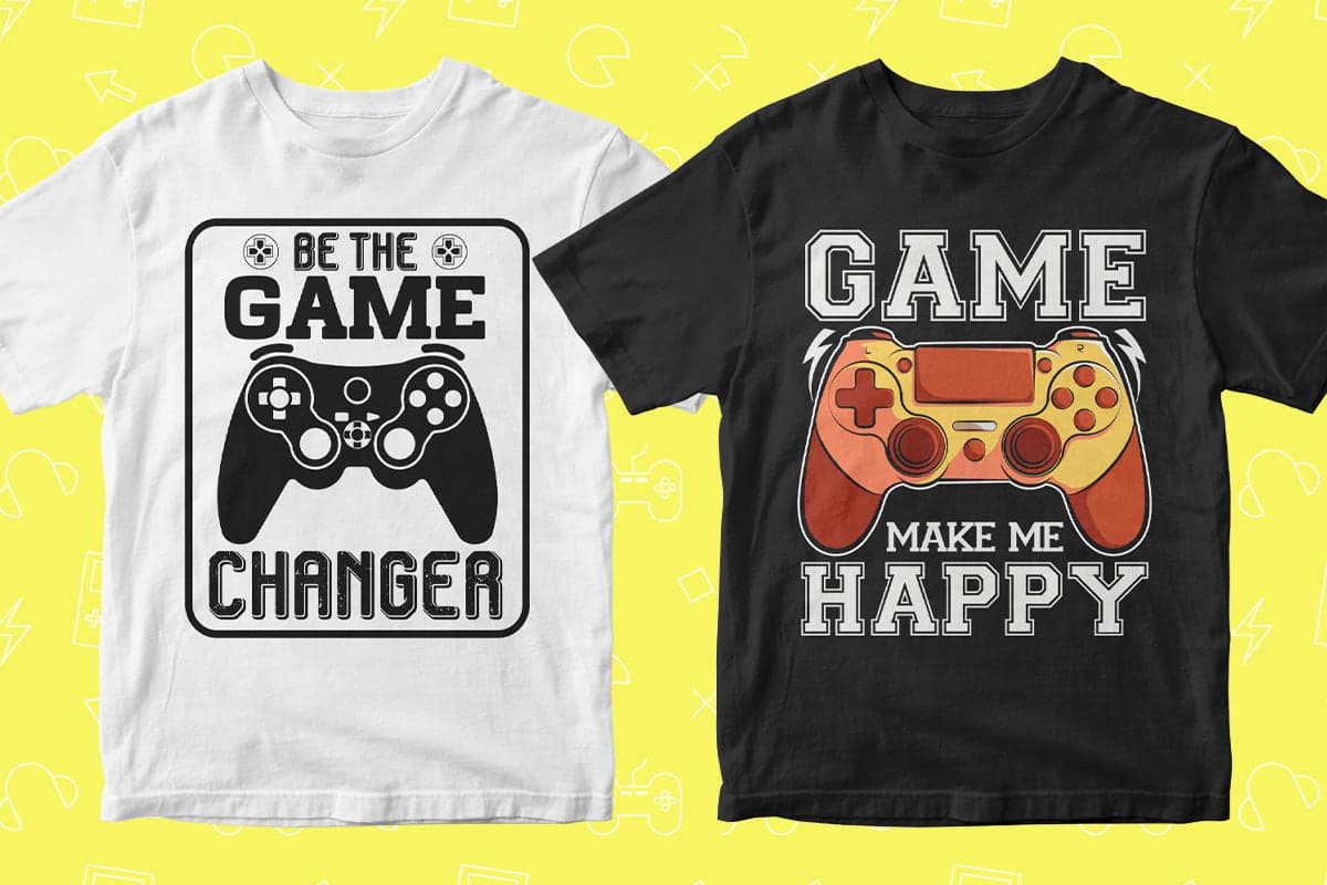 Video Games 50 Editable T-shirt Designs Bundle Part 2