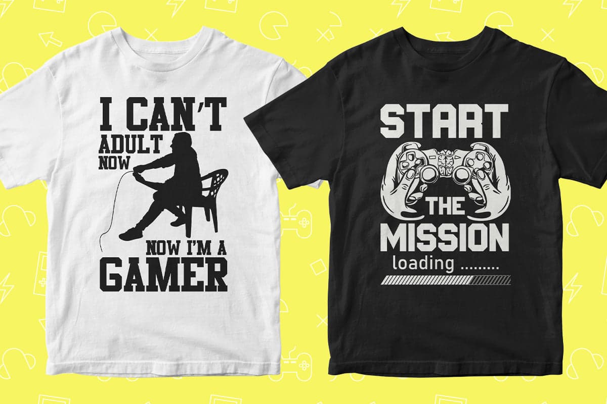 Video Games 50 Editable T-shirt Designs Bundle Part 2