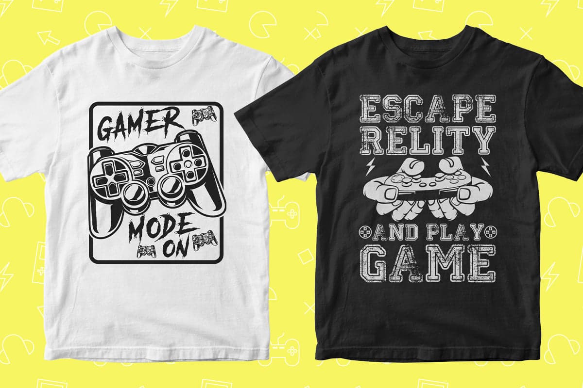 Video Games 50 Editable T-shirt Designs Bundle Part 2
