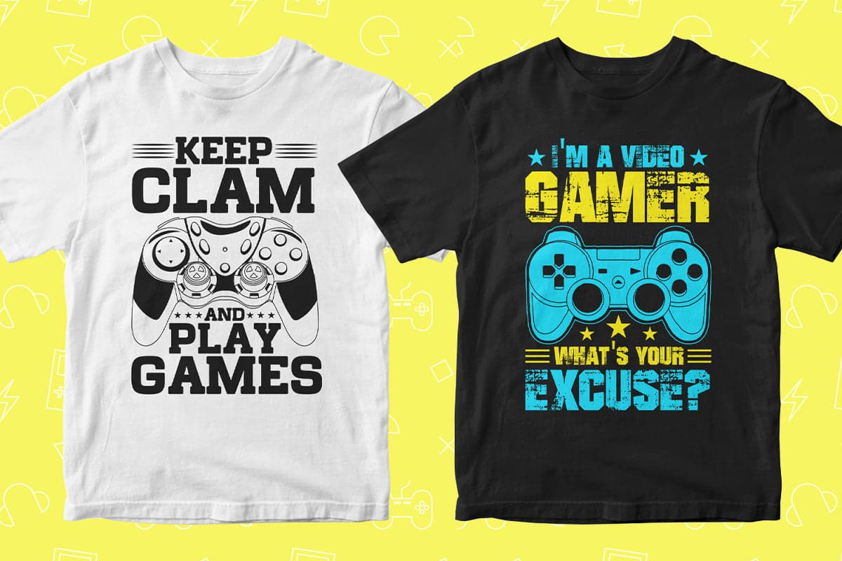 Video Games 50 Editable T-shirt Designs Bundle Part 2