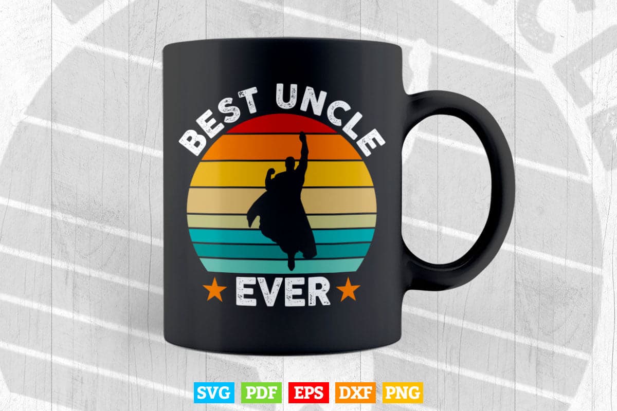 Vintage Best Uncle Ever Superhero Fun Uncle Svg Png Cut Files.