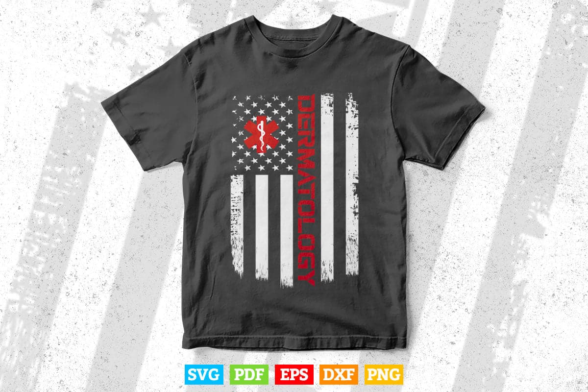 Vintage Dermatology Doctor American Flag Dermatologist Svg Png Files.