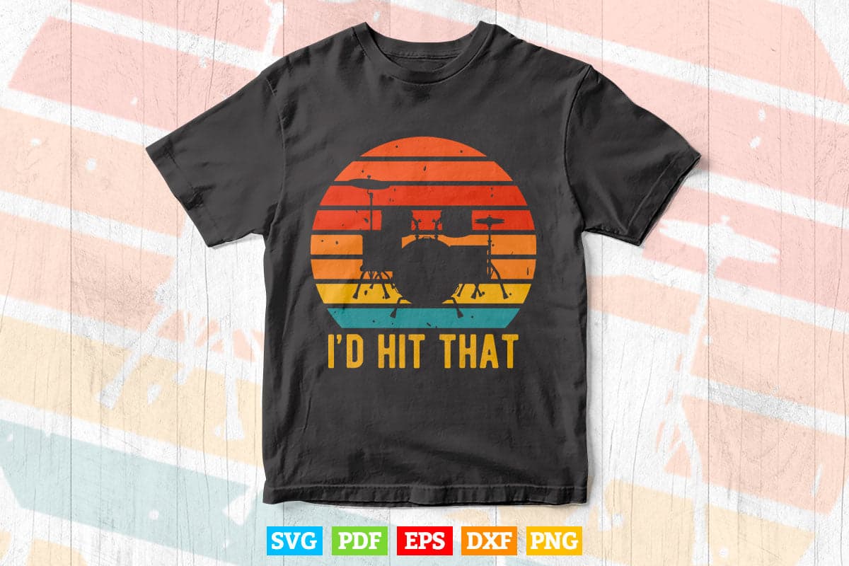 Vintage Drums Funny Percussion Lover Retro Drummer Gift Svg Cut Files.