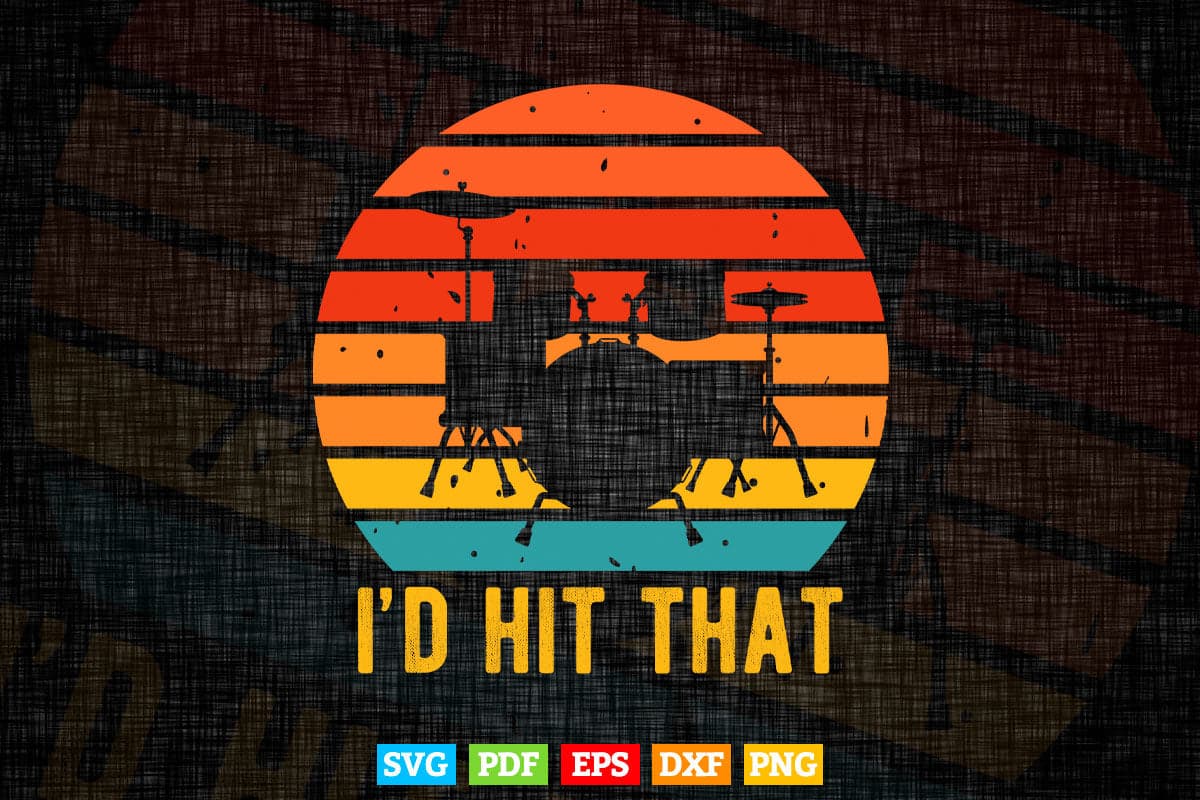 Vintage Drums Funny Percussion Lover Retro Drummer Gift Svg Cut Files.