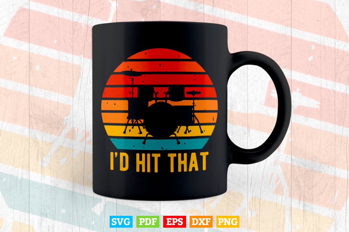 Vintage Drums Funny Percussion Lover Retro Drummer Gift Svg Cut Files.