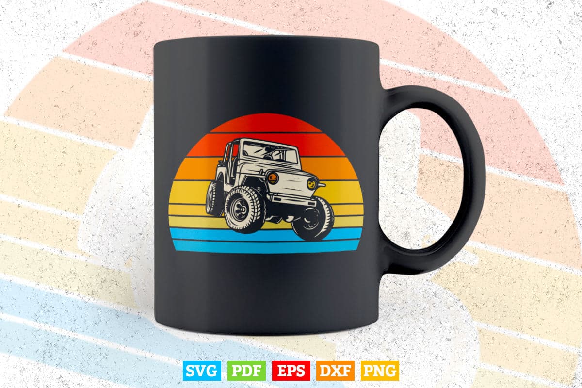 Vintage Monster Truck American Trucker Racing In Svg Png Files.