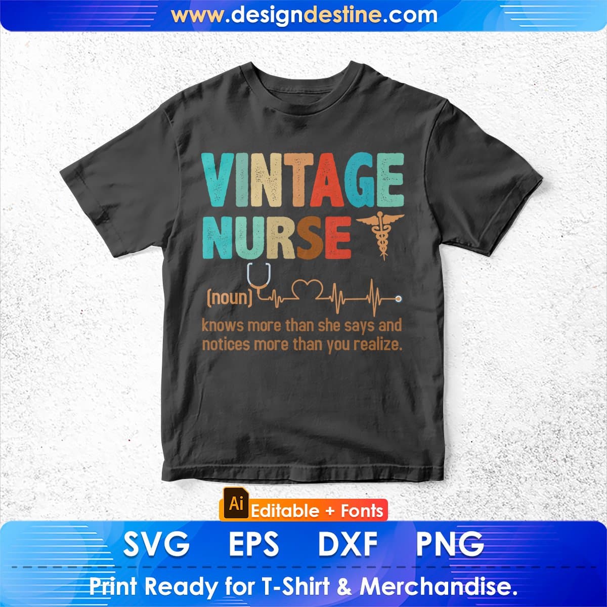 Vintage Nurse Definition Nursing Editable T shirt Design In Ai Svg Files