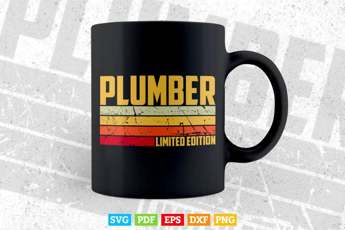 Vintage Plumber Funny Job Title Profession Birthday Worker Idea Svg Png Cut Files.