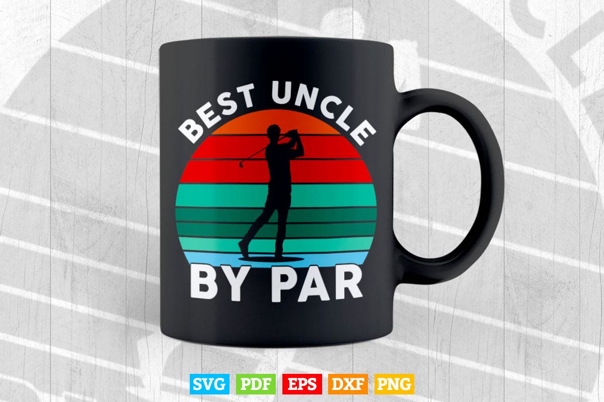 Vintage Retro Best Uncle By Par Lover Golf Svg T shirt Design.
