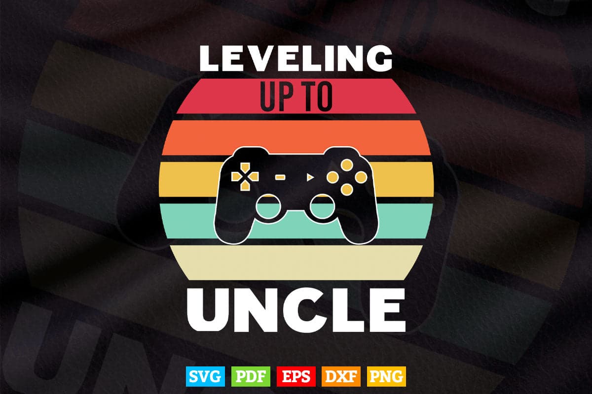 Vintage Retro Future Promoted to Uncle Leveled Up To Uncle Svg T shirt Design.