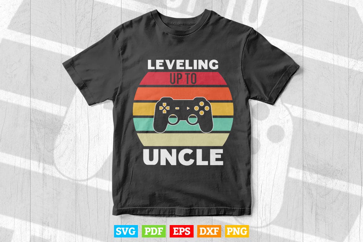 Vintage Retro Future Promoted to Uncle Leveled Up To Uncle Svg T shirt Design.