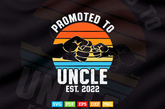 Vintage Retro Promoted To Uncle Day Est 2022 Svg T shirt Design.