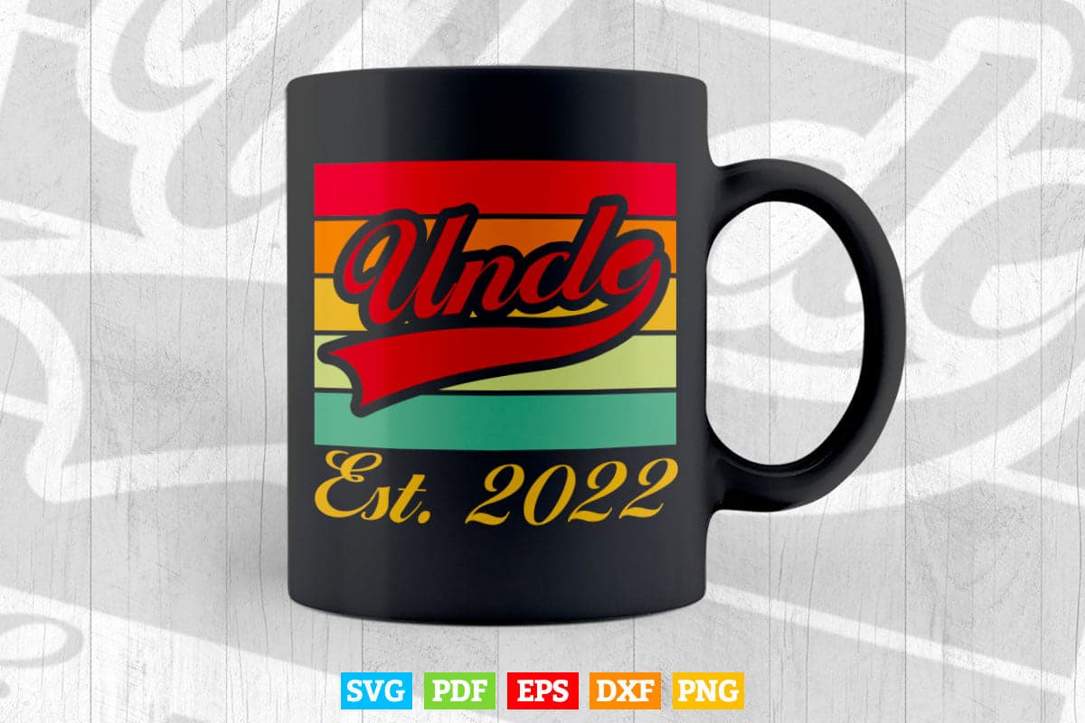 Vintage Uncle Est. 2022 New Uncle Father's Day Svg Png Cut Files.