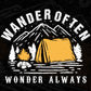 Wander Often Wonder Always Mountain T shirt Design In Ai Svg Printable Files
