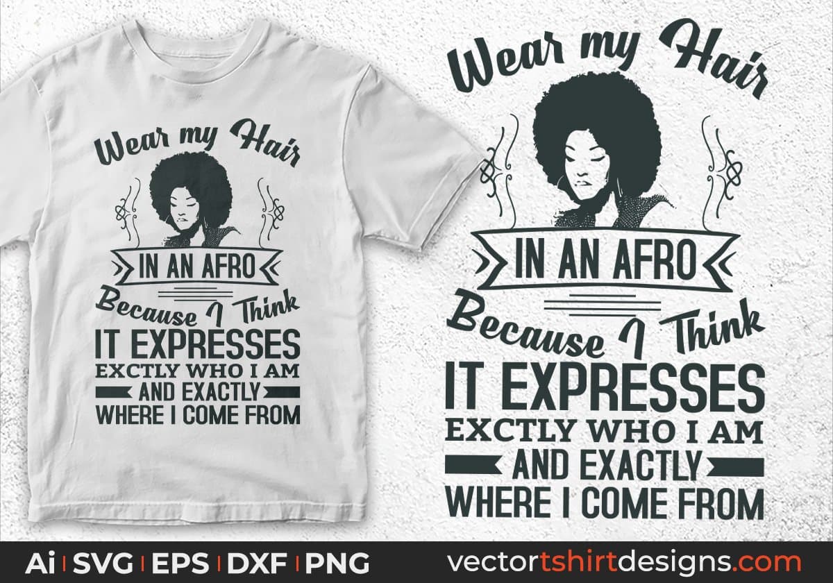 Wear My Hair In Am Afro Because I think It Expresses Editable T shirt Design In Svg Print Files