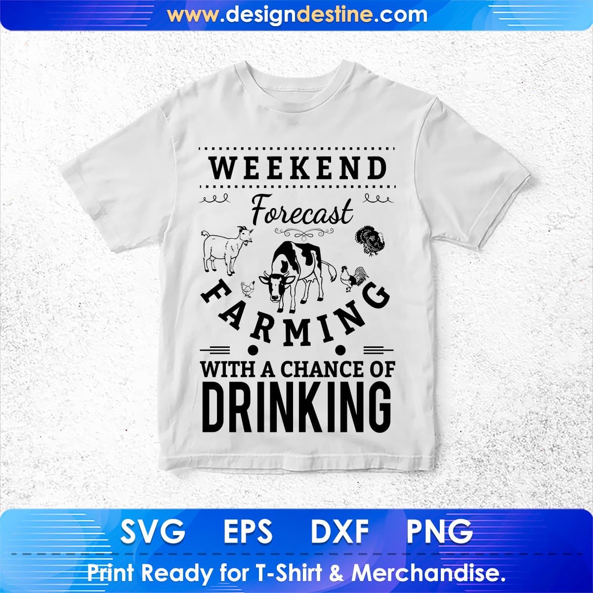 Weekend Forecast Farming With A Change Of Drinking T shirt Design In Svg Printable Files