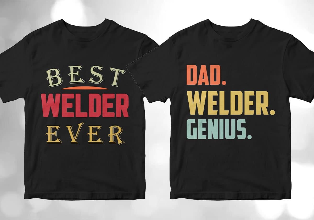 Welder 25 Editable T-shirt Designs Bundle