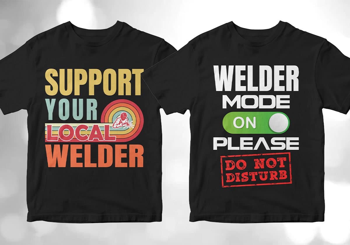 Welder 25 Editable T-shirt Designs Bundle