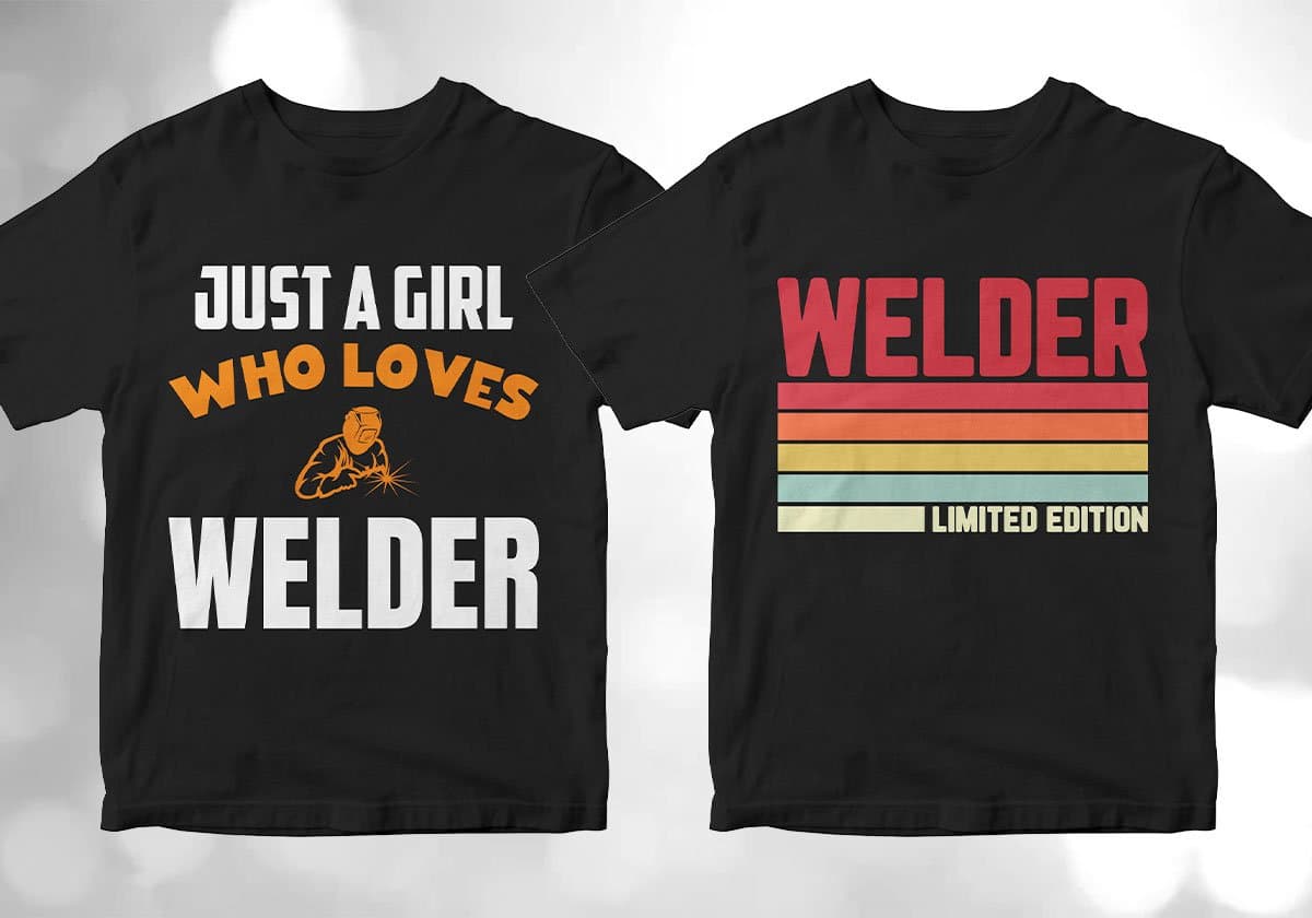 Welder 25 Editable T-shirt Designs Bundle