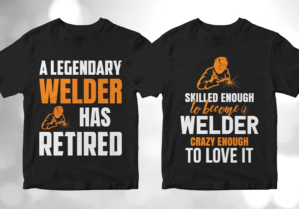 Welder 25 Editable T-shirt Designs Bundle