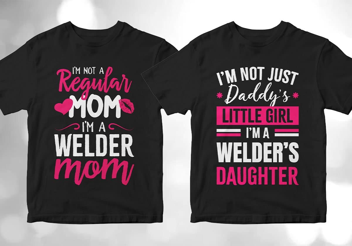 Welder 25 Editable T-shirt Designs Bundle