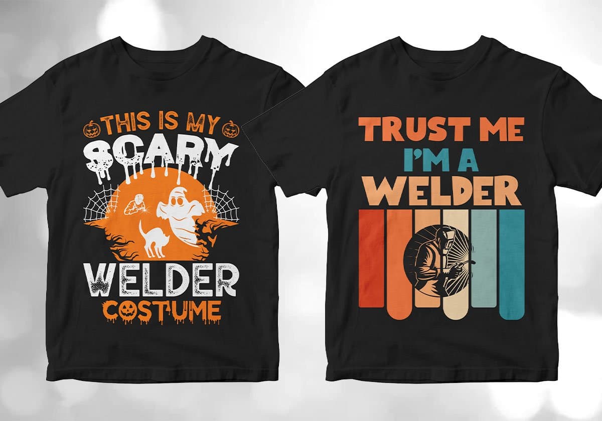 Welder 25 Editable T-shirt Designs Bundle