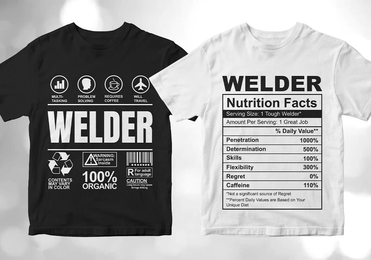 Welder 25 Editable T-shirt Designs Bundle