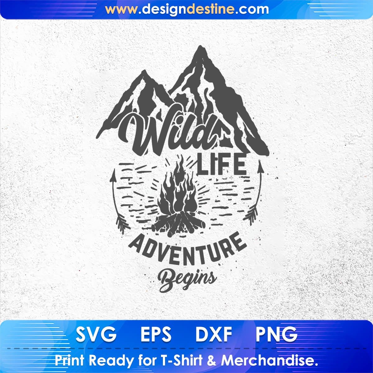 Wild Life Adventure Begins Mountain T shirt Design In Ai Svg Printable Files