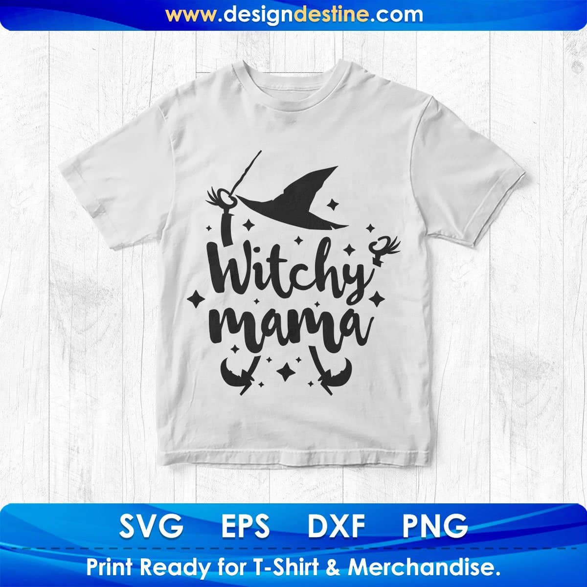 Witchy Mama Halloween T shirt Design In Png Svg Cutting Printable Files