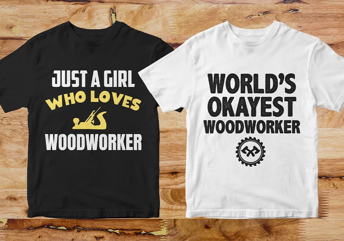 Woodworker 25 Editable T-shirt Designs Bundle