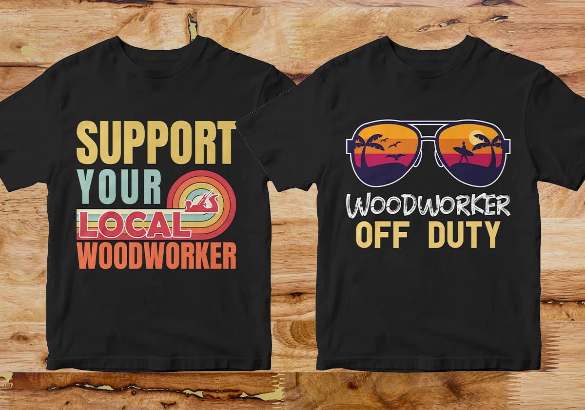 Woodworker 25 Editable T-shirt Designs Bundle