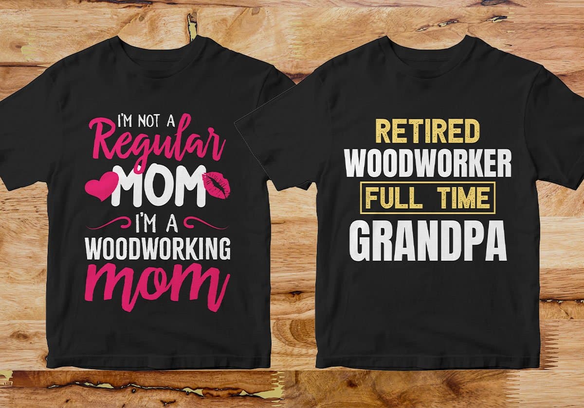 Woodworker 25 Editable T-shirt Designs Bundle