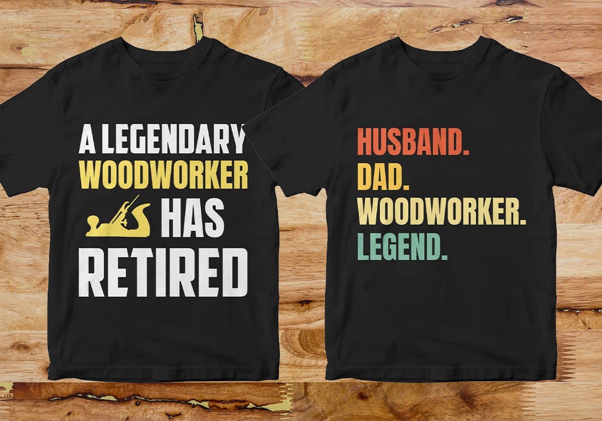 Woodworker 25 Editable T-shirt Designs Bundle