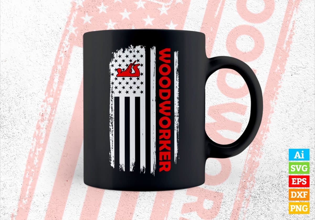 Woodworker American Flag Proud Profession Vector Tshirt Design Svg Files