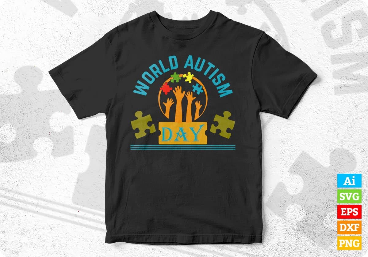 World Autism Day Autism Editable T shirt Design Svg Cutting Printable Files