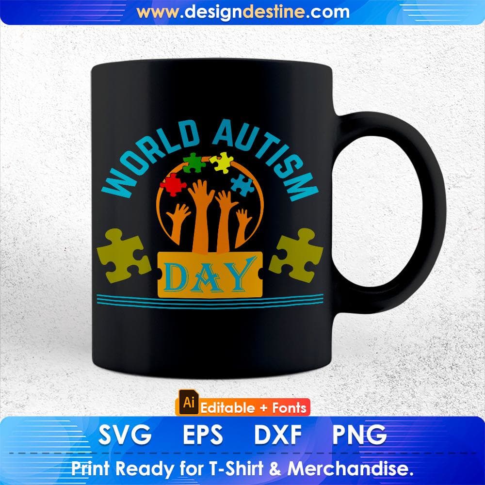 World Autism Day Autism Editable T shirt Design Svg Cutting Printable Files
