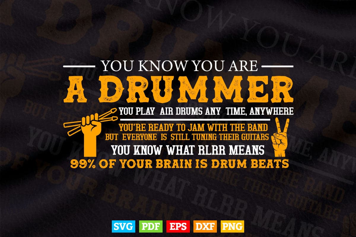 You Know You Are a Drummer Funny Drumming Svg Cut Files.