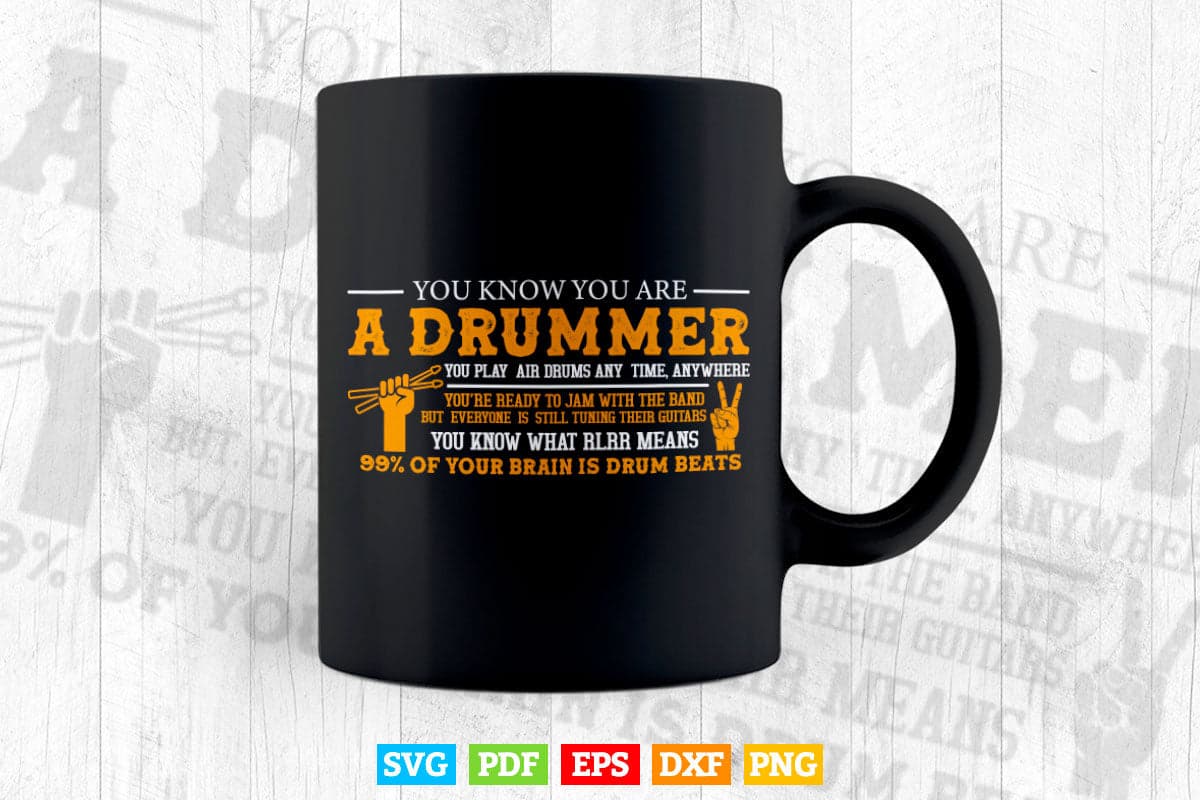 You Know You Are a Drummer Funny Drumming Svg Cut Files.