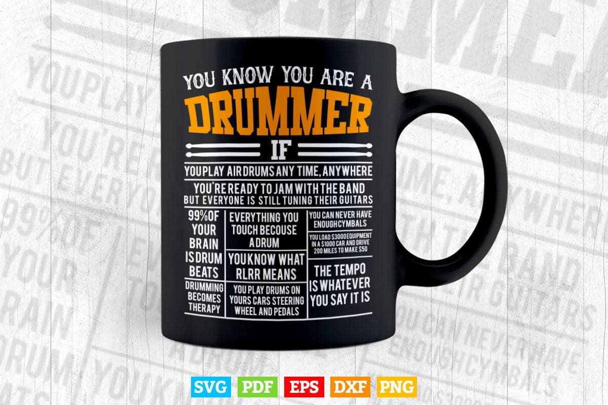 You Know You Are Drummer If You Play Air Drum Anytime Svg Cut Files.