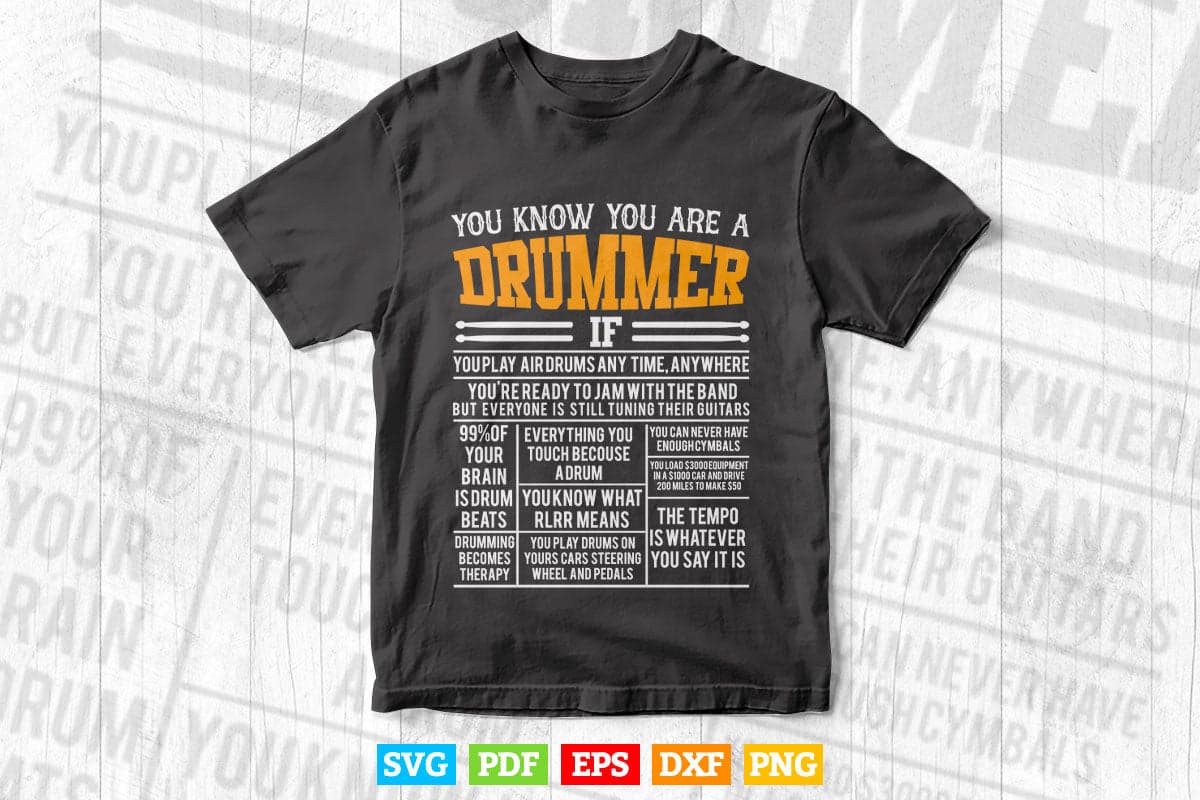 You Know You Are Drummer If You Play Air Drum Anytime Svg Cut Files.