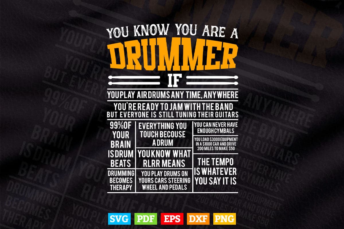 You Know You Are Drummer If You Play Air Drum Anytime Svg Cut Files.